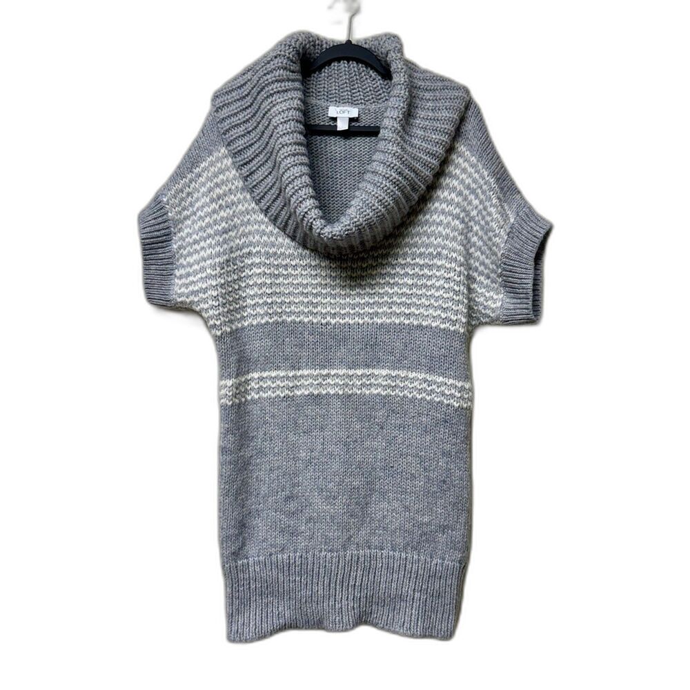 ANN TAYLOR LOFT Wool/Alpaca Blend Cowl Neck Sweater Vest Tunic, Sz L